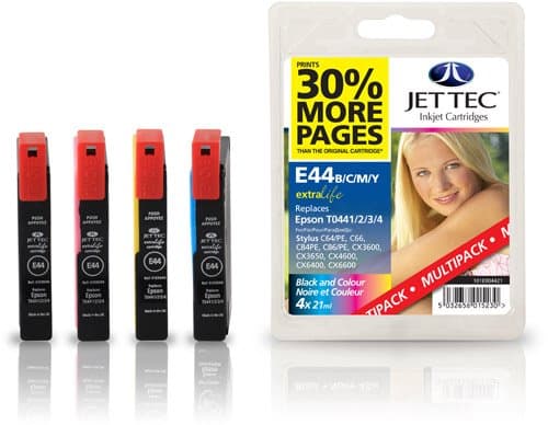 Image of JetTec Remanufactured Ink Cartridge Replacement for Epson T0445 Four Colour Multipack