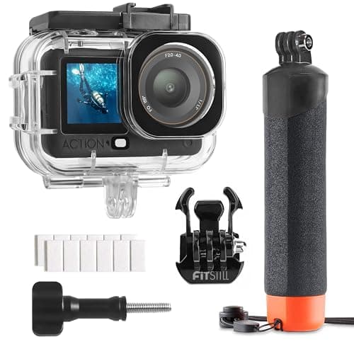 Image of FitStill 60M/196FT Waterproof Housing for DJI OSMO Action 6, Waterproof Housing + Buoyancy Handle for Underwater Shooting DJI Action 6 Protective Accessories
