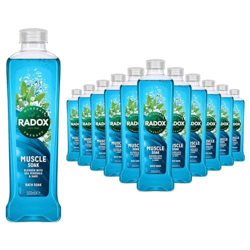Image of Radox Mineral Therapy Muscle Bath Soak Bubble Bath 500 ml, Bulk Buy (Pack of 12, Sage and Sea Minerals)