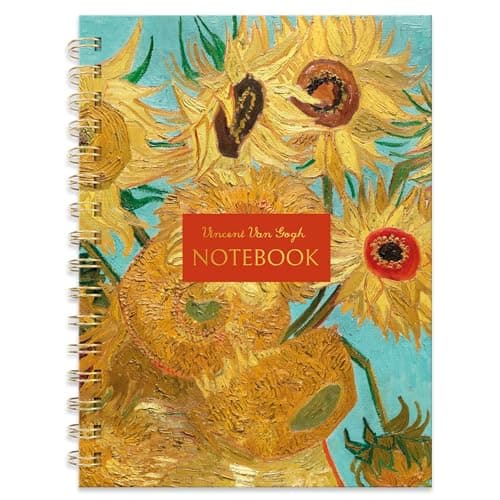 Image of Robert Frederick A5 Notebook Wired with Dividers - Van Gogh Sunflowers Design