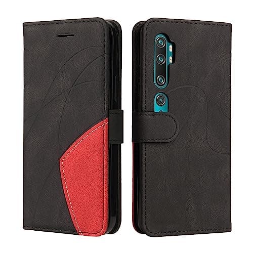 Image of nancencen Xiaomi Mi CC9 Pro Case, Premium PU Leather Flip Phone Case, TPU Shockproof Wallet Case, Magnetic Protection and Stand for Xiaomi Mi CC9 Pro, Black