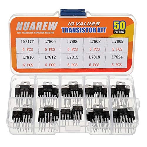 Image of HUAREW 10 Values 50 Pcs Positive Fixed Voltage Regulator LM317T L7805 L7806 L7808 L7809 L7810 L7812 L7815 L7818 L7824 TO-220 Package IC Assortment Kit