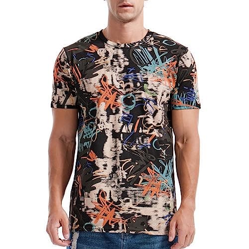 Image of RONOMO Men's Round Neck Short Sleeved T-Shirt | Medium Elasticity | Soft and Breathable | Pre Shrunk Treatment| (TY Black S)