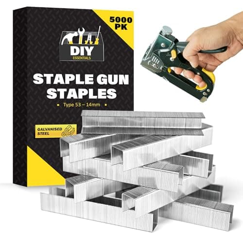 Image of SOL 5000pk Staple Gun Staples Type 53 14mm Galvanised Fasteners for Upholstery DIY Office Craft Carpentry Compatible with Most Tackers Durable Corrosion Resistant Refill Pack
