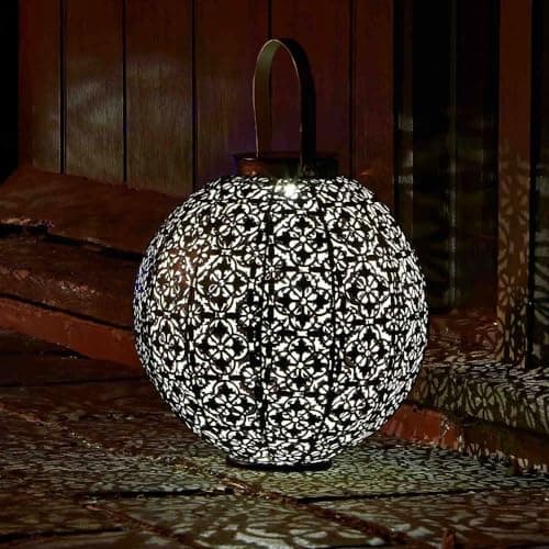 Image of Garden Mile® Large Damask Solar LED Silhouette Lantern Lights Solar Lights Patio Table Lights Garden Lighting Landscaping Lights (Large Damask)