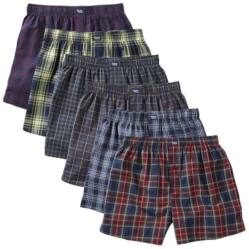 Image of Charles Wilson 6 Pack Woven Boxer Shorts (L, Tartan Check 84)
