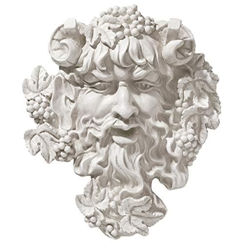 Image of Design Toscano OS6212M Bacchus, God of Wine Greenman Wall Sculpture, Medium, 30.5 cm, Polyresin, Antique Stone