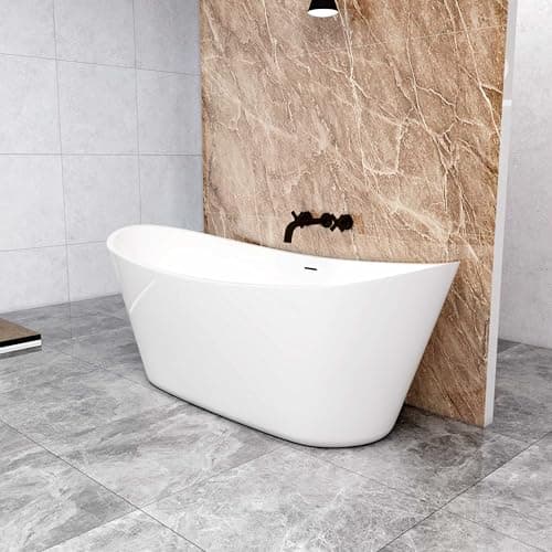 Image of Modern Designer Bathroom Freestanding Double Ended Bath Bathtub 1700x720mm