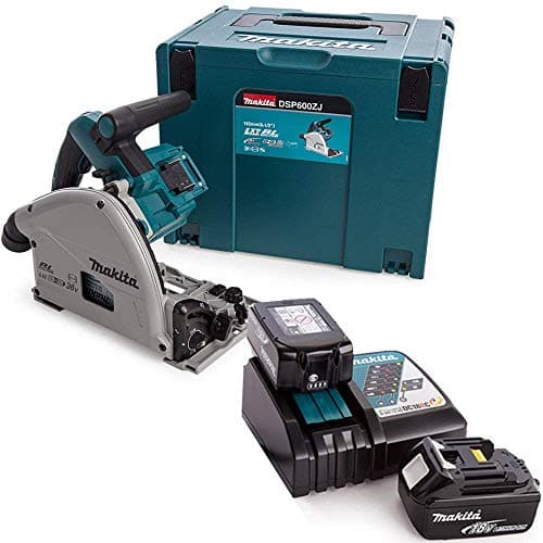 Image of Makita DSP600ZJ LXT 18V Twin Brushless Plunge Saw with 2 x 5Ah Batteries & Charger
