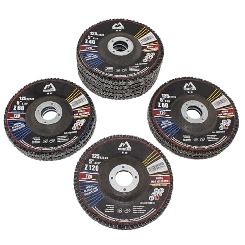 Image of Merryland Flap Disc 125 Metal for Angle Grinder, 125mm 40 60 80 120 Grit Mixed T29 Flap Wheel 10 Pieces, Blue Zirconium Corundum INOX Stainless Steel Iron Universal 5 inch, Craft-Line FC1108014-10