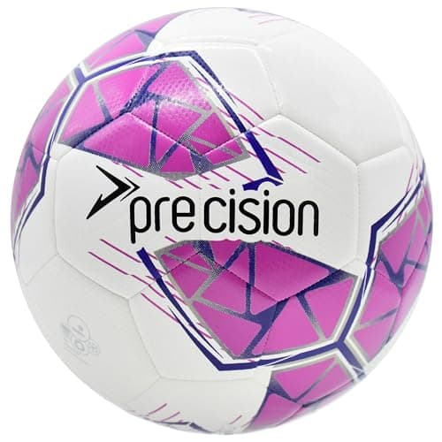 Image of Precision Fusion FIFA Basic Training Ball, All-Weather, IMS Certified, Official, Highly Durable, 3.5mm Eva Foam, White, Pink, Purple, Size Ball 4