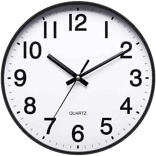 Image of KSYOU 12 Inch Round Wall Clock Silent & Non-Ticking Simple Wall Clock Operated for Living Room Bedroom Kitchen(30 cm/ 12")