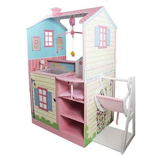 Image of Teamson Kids Olivia's Little World Baby Doll Changing Station Doll House Nursery Playset With Highchair VEN-TD-11460A