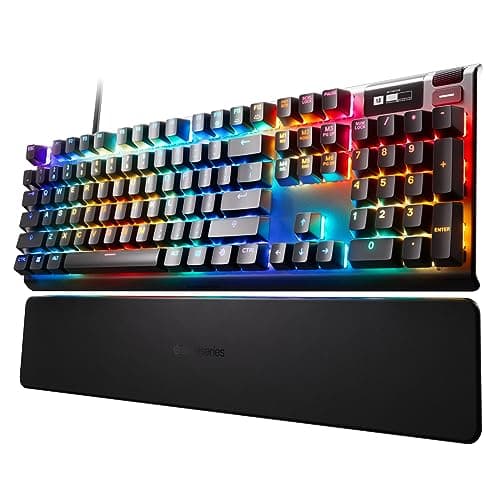 Image of SteelSeries Apex Pro - HyperMagnetic Gaming Keyboard - World's Fastest Keyboard - Adjustable Actuation - OLED Screen - RGB - USB Passthrough​ - English QWERTY Layout - Standard