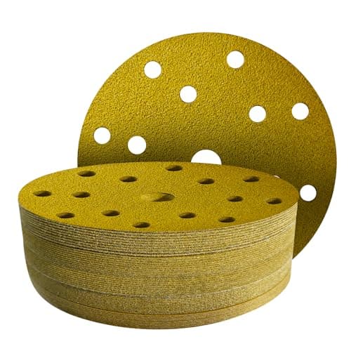 Image of GZKTY 50Pcs 150mm Sanding Discs - Professional Grit 60 Sanding Discs - 15 Hole for Random Orbital Sander - Aluminium Oxide Abrasive Car Dry Sanding Sand