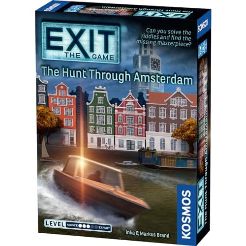 Image of Thames & Kosmos EXIT: The Hunt Through Amsterdam | Escape Room Card Game | Mystery & Puzzle Adventure for Kids & Adults Age 12+ | Family Game Night | 1–4 Players | Great For Gifting