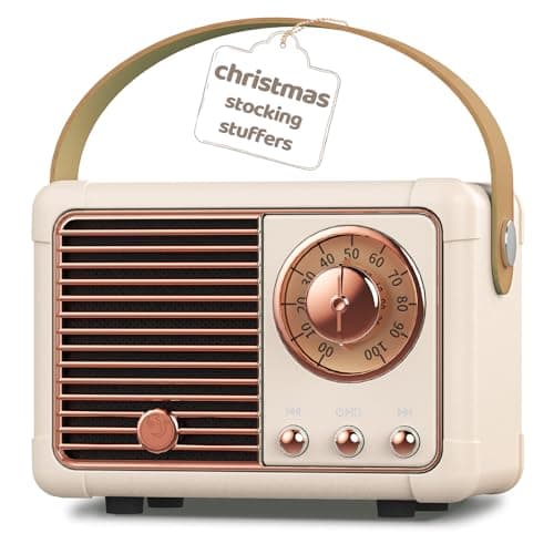 Image of prunus J-999 Mini Retro Bluetooth Speaker with FM Radio, Rechargeable, Bluetooth 5.0/Superior Sound, Supports USB/TF/AUX/Hands-Free Calls (Yellow)