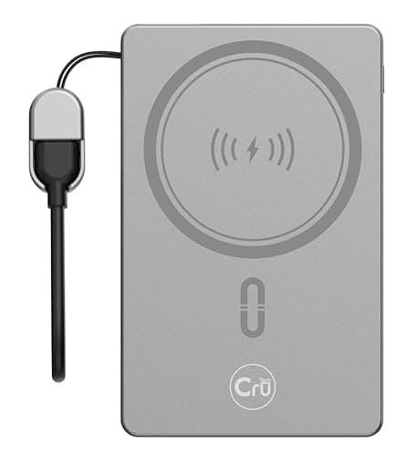 Image of Cru Tech Magnetic Portable Charger 5000mAh Wireless Mag-safe Power Bank, Slim Battery Pack for iPhone Pro/Max15/14/13/12/11 & Samsung/Ultra S25/24/23/22 Series(GREY).With Mage safe cover compatible