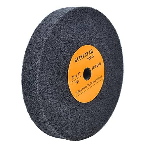 Image of GYTYCATAH Deburring Wheel, Nylon Fiber Polishing Wheels, Abrasive Silicon Carbide Bench Buffing Grinder Wheel, Dia 8" x 1" Thickness x 3/4" Arbor, 180 Grit, 7P