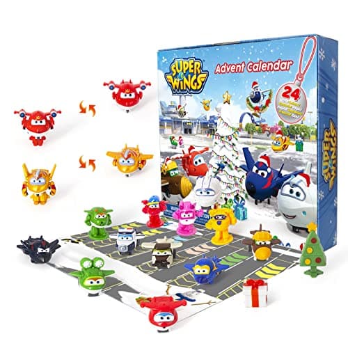 Image of Super Wings Advent Calendar 2023 Christmas Toys for 3 4 5 6 7 Years Old Boys Girls, 24 Pcs Collectable Figures Christmas Gifts for Boys Girls Kids, EC760910, Mixed