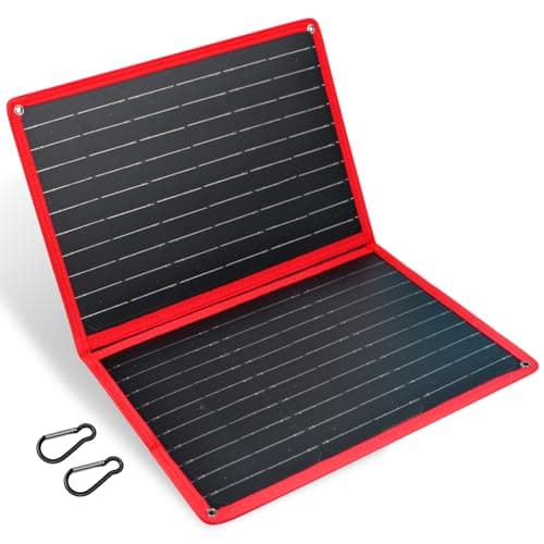 Image of DOKIO 20W Portable Solar Panel with USB-A (Max 5V 3A) USB-C (Max 5V 3A) Ultra Light ETFE Monocrystalline Foldable Solar Panel Charger for Telephone Powerbank Hiking