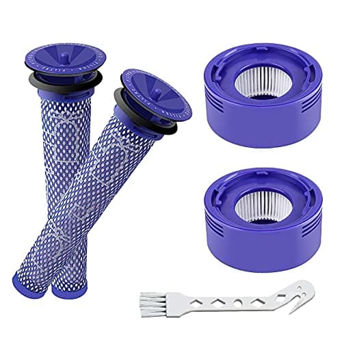 Image of 4 Pack Filter Replacement for Dyson V8 Absolute, V8 Animal, V7 Absolute Motorhead Animal Vacuum Cleaner | 2 HEPA Post Filter, 2 Pre Filters, 1 Brush| Replaces Part # 965661-01 & 967478-01
