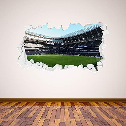 Image of Tottenham Hotspur Beautiful Game Stadium Broken Wall Mural (Inside) Wall Art Sticker + Spurs Crest Decals (60cm x 30cm)