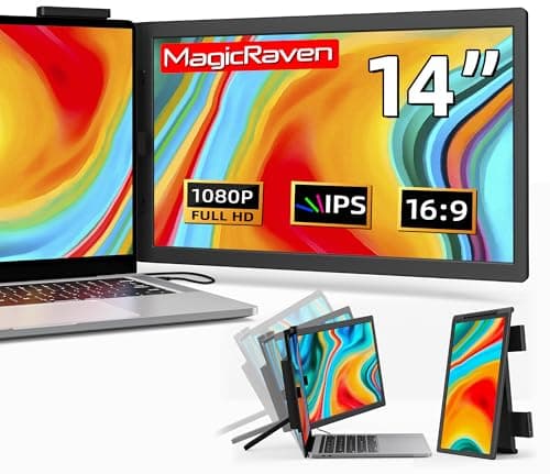 Image of MAGICRAVEN Laptop Screen Extender, 14" FHD 1080P IPS Dual Laptop Monitor Extender, Portable Monitor for Laptops 14"-16" with USB-C/HDMI, Second Screen Plug and Play for Windows/Mac/Android