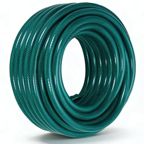Image of The Fellie 30m Garden Hose, 2 Layer Water Thicker Hose, Reinforced PVC Water Hose Resistance to UV, Easy Storage, Algae Resistant, for Garden Irrigation, Hot Tub, Pool. (12mmx2mmx30m, Green)