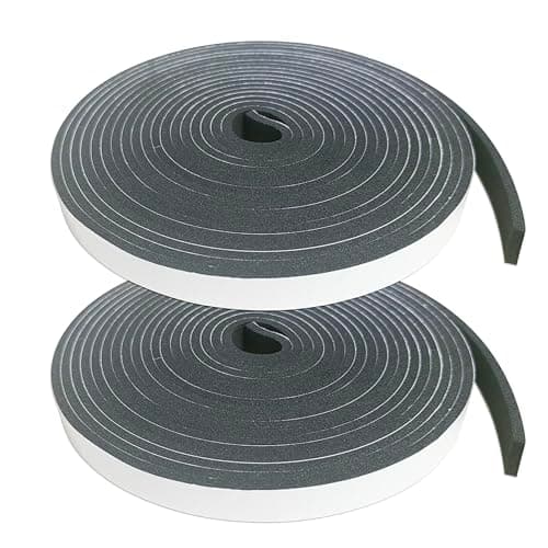 Image of Self Adhesive Foam Strip, Weather Stripping Door Seal Draught Excluder, Window Insulation Foam Tape for Doors, Soundproof Seal Strip, for Narrow Gaps 2–3mm, 2 Rolls Total 10m(12mm x 3mm x 5m)