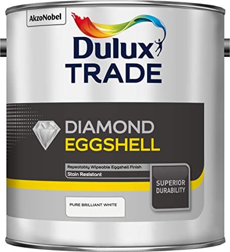 Image of Dulux Trade Diamond Quick Dry Eggshell Pure Brilliant White 2.5L, Dulux - (5082319) by Dulux Trade