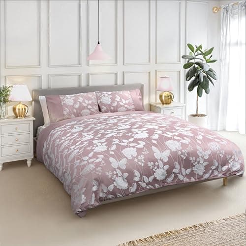 Image of Emma Barclay Butterfly Meadow - Embellished Jacquard Duvet Set in Blush Pink - Single