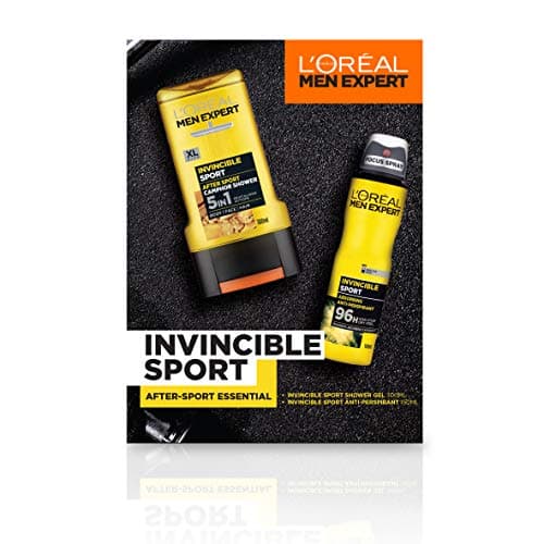 Image of L'Oreal Men Expert Gift Set for Men, Invincible Sport 2 Piece Toiletries Gift Set: Shower Gel and Deodorant for Men