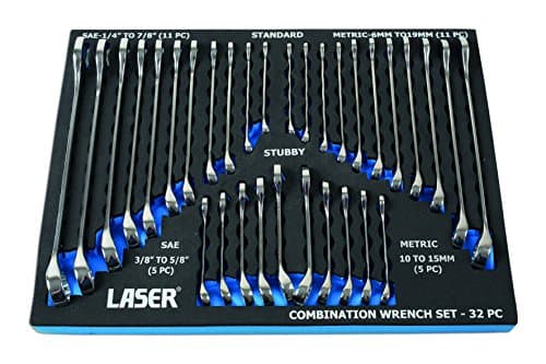 Image of Laser 6795 AF/Metric Combination Spanner Set 32pc, Silver