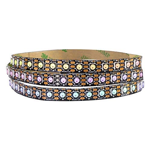 Image of BTF-LIGHTING WS2812E ECO RGB Alloy Wires 5050SMD Individual Addressable 3.3Fft 100 Pixels/m Flexible Black PCB Full Color Pixel Strip Dream Color IP30 Non-Waterproof DIY Projects Only DC5V(Only Strip)