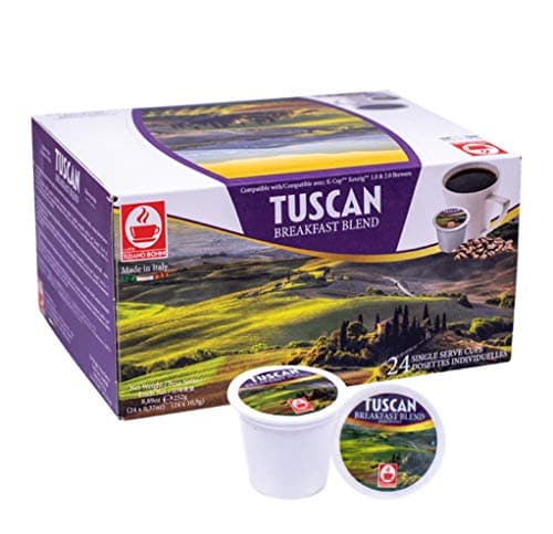 Image of Bonini Coffee Pods, Pack of 2 Keurig Compatible Coffee Pods, K-Cup. Tuscan Breakfast Blend. Each Pack 24 pods (Total 48 pods)