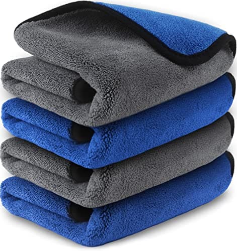 Image of Airlab 4X Microfibre Car Cleaning Cloths 800 GSM, Professional Microfiber Cloth for Car Washing Drying Polishing, Thickened Towels for Auto Motorcycle Cockpitp Glass Windows, 40x40 cm