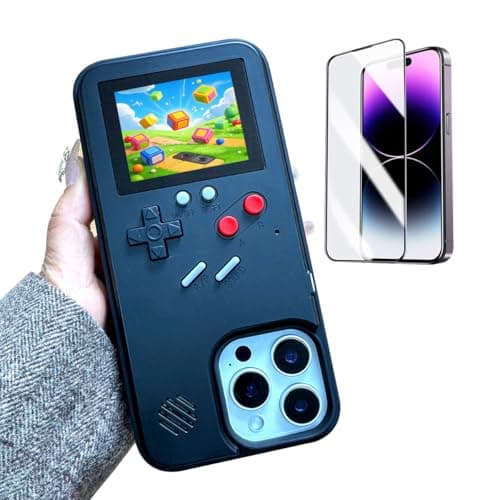 Image of ERAKOLE Game Phone Case for iPhone 6/6S/7/8 Retro Video Game Cover Funny Playable Design, Shockproof Protective Gamer Case for iPhone, Classic Creative Birthday Gifts, Black