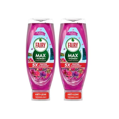 Image of Fairy Max Power Washing-Up Liquid – Spring Edition Mrs Hinch’s CHERRY BLOSSOM 730ml X 2