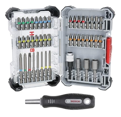 Image of Bosch 45x Extra Hard Screwdriver Bit Set, 44+1-Piece (168 x 110.5 mm, Professional Accessories Screwdriver, Drill)