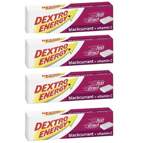 Image of Dextro Blackcurrant 4 packs of 14 tablets each (56 tablets in total)