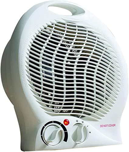 Image of 1Above 2000W Portable Electric Fan Heater – Upright Space Heater with Adjustable Thermostat, 2 Heat Settings, Overheat & Tip-Over Protection – Ideal for Home, Office, Bedroom (White)