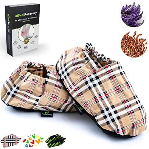 Image of Microwavable Heated Slippers - Microwave Boots for Cold Feet - Warmies Slippers - Foot Warmer for Aching Feet - Washable Cover, 100% Cotton Fabric and Lavender