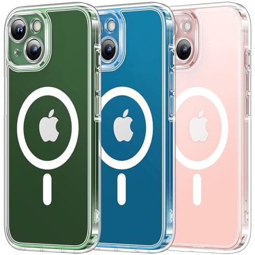 Image of TOCOL Clear Magnetic for iPhone 13 Case 6.1-Inch, Fit for MagSafe, Upgraded [Full Camera Protection], [Never Yellowing] Protective HD Hard Shockproof Slim Phone Cover (Clear)