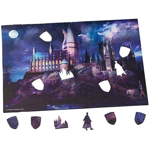 Image of Wentworth Wooden Puzzles Hogwarts in the Moonlight - 250 Pcs Harry Potter Extra Difficult Jigsaw Puzzle, Themed Irregular Pieces - Sustainably Sourced Wood and British Made