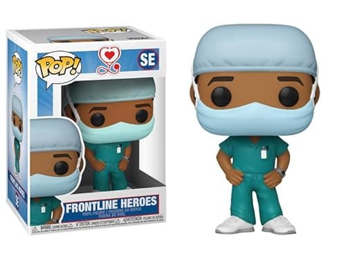 Image of Funko Front Line Workers + Pop Protector: Hospital Heroes Pop! Icons Vinyl Figure (Gift Set Bundled with ToyBop Brand Box Protector Collector Case) (Male in Scrubs #2 54155)