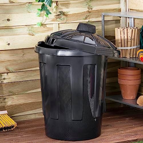 Image of STORM TRADING GROUP 80 Litre 80L Extra Large Plastic Dustbin Kitchen House Garden Storage Unit Bin With Lid (Black) (1)