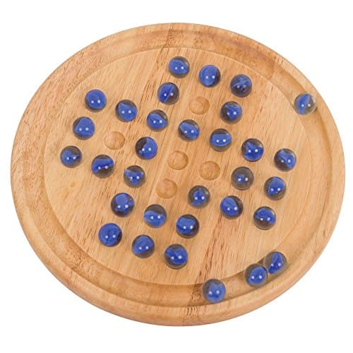 Image of Bigjigs Toys Wooden Solitaire Marble Game | Puzzle Board Set with Traditional Ball Pieces | Classic Family Toy for Kids & Adults | Educational Gifts for 3+ Year Old Children | Wood Strategy Game