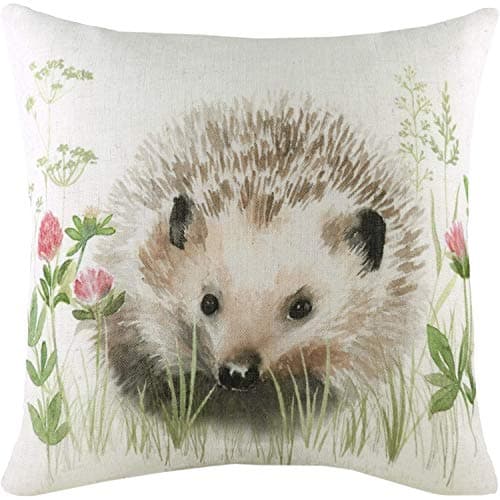 Image of Evans Lichfield Hedgerow Hedgehog Cushion Cover, Multi, 43 x 43cm