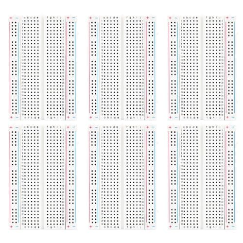 Image of ELEGOO 6PCS 400 Points Breadboard Kit Solderless Breadboards for Arduino Project Small Bread Board Electronics for Circuits PCB Prototype Board